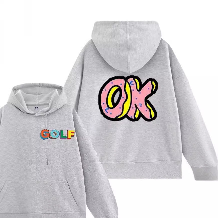 Men's Hot Stamping Printed Double-layer Hat Pocket Hoodie