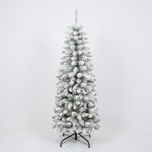 3 Pcs Flocked Artificial Christmas Tree Set With Lights, 4ft 5ft 6ft Christmas Snow Tree Set, Christmas Decor